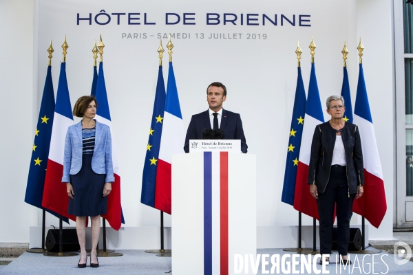 Le Président Emmanuel MACRON à la traditionnelle réception de l hôtel de Brienne.