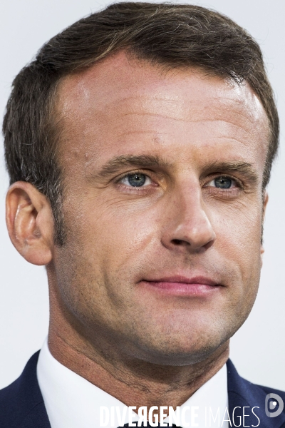 Le Président Emmanuel MACRON à la traditionnelle réception de l hôtel de Brienne.