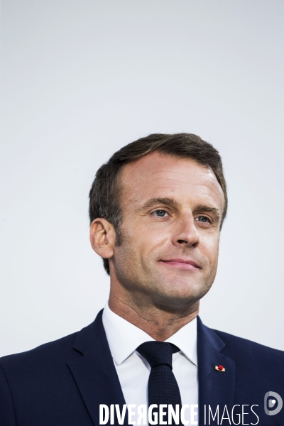 Le Président Emmanuel MACRON à la traditionnelle réception de l hôtel de Brienne.