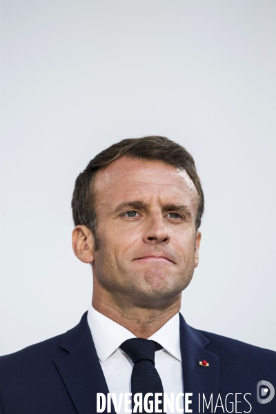 Le Président Emmanuel MACRON à la traditionnelle réception de l hôtel de Brienne.