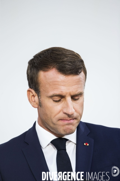 Le Président Emmanuel MACRON à la traditionnelle réception de l hôtel de Brienne.