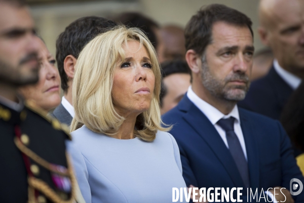 Le Président Emmanuel MACRON à la traditionnelle réception de l hôtel de Brienne.