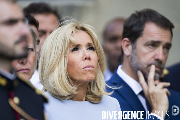 Le Président Emmanuel MACRON à la traditionnelle réception de l hôtel de Brienne.