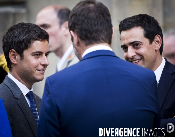 Le Président Emmanuel MACRON à la traditionnelle réception de l hôtel de Brienne.