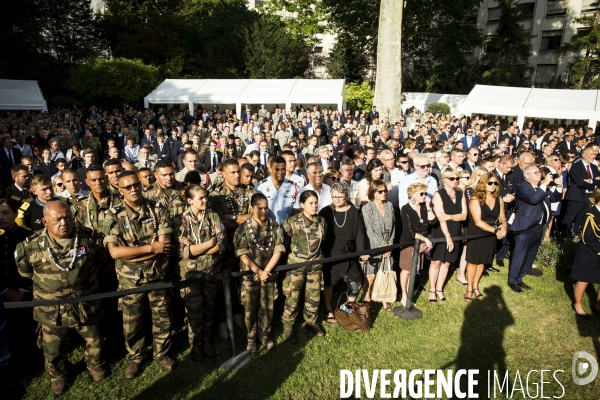 Le Président Emmanuel MACRON à la traditionnelle réception de l hôtel de Brienne.