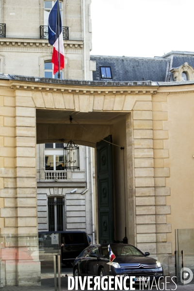 Le Président Emmanuel MACRON à la traditionnelle réception de l hôtel de Brienne.