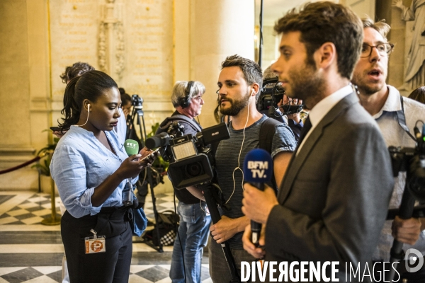 Assemblee nationale, suite a l annonce de la demission du ministre francois de rugy.