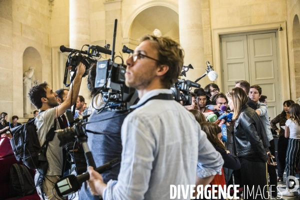 Assemblee nationale, suite a l annonce de la demission du ministre francois de rugy.