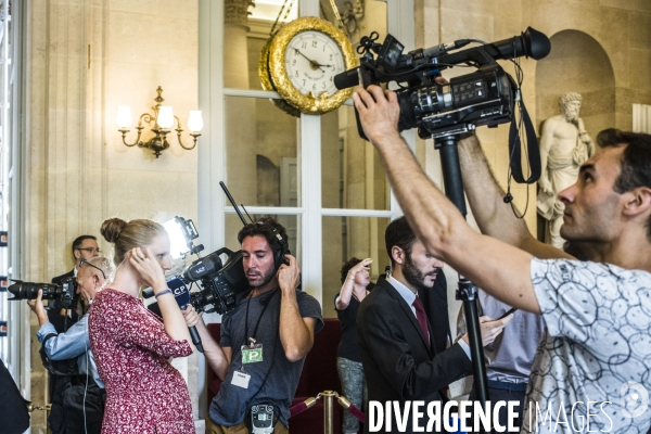 Assemblee nationale, suite a l annonce de la demission du ministre francois de rugy.