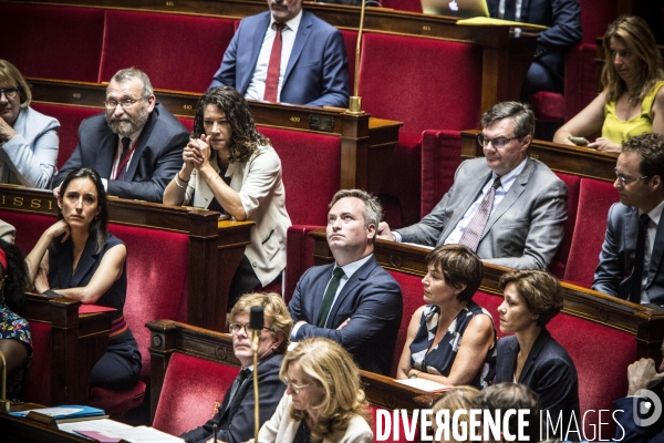 Assemblee nationale, suite a l annonce de la demission du ministre francois de rugy.