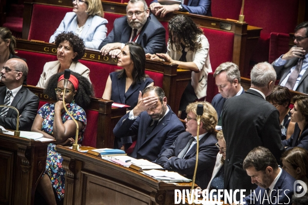 Assemblee nationale, suite a l annonce de la demission du ministre francois de rugy.