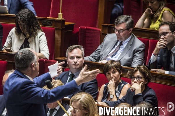 Assemblee nationale, suite a l annonce de la demission du ministre francois de rugy.