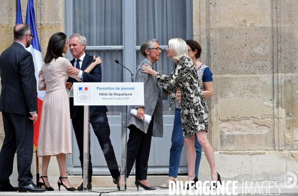 Passation de pouvoir entre François de Rugy et Elisabeth Borne