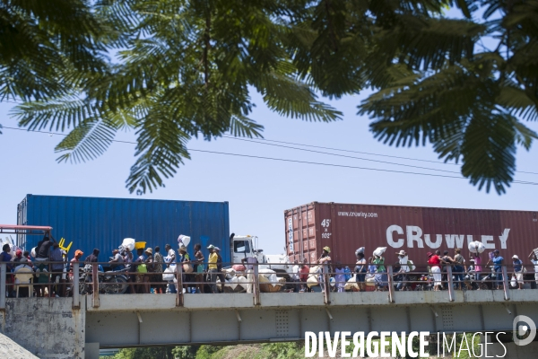 Echanges commerciaux a la frontiere entre haiti et la republique dominicaine.