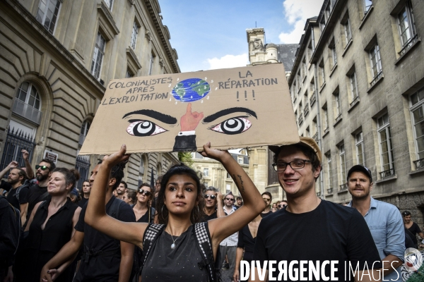 Notre coeur brûle  . Action d Extinction Rebellion France pour alerter sur les incendies en Amazonie et dans le monde.