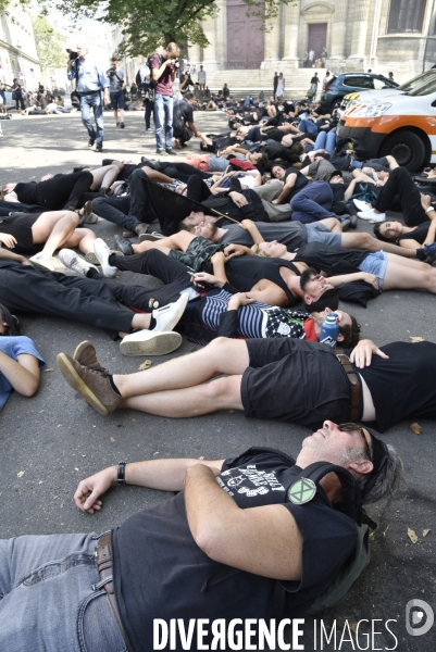 Notre coeur brûle  . Action d Extinction Rebellion France pour alerter sur les incendies en Amazonie et dans le monde.