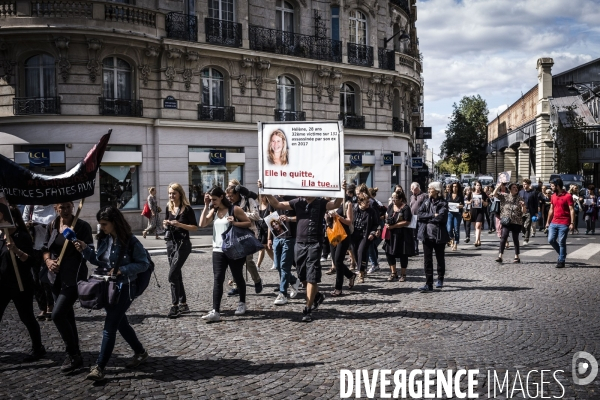 Marche vers le Grenelle  contre les féminicides.