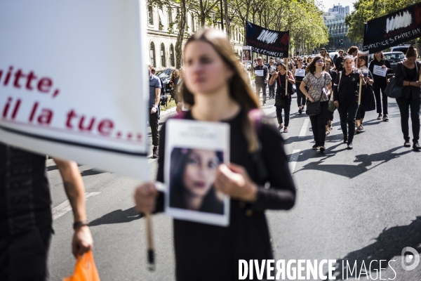 Marche vers le Grenelle  contre les féminicides.