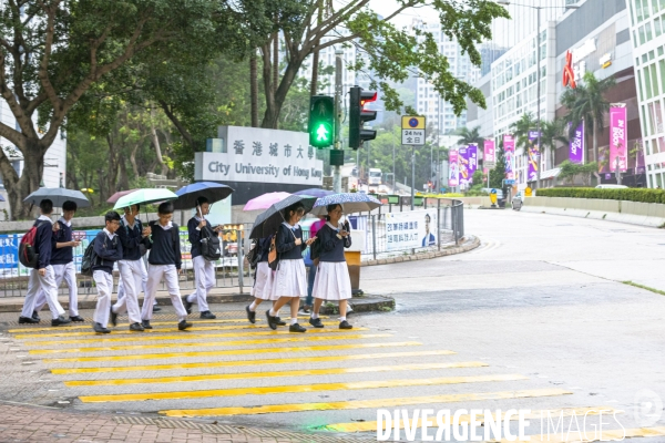 La couleur de la pluie a HONG KONG.