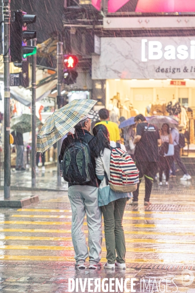 La couleur de la pluie a HONG KONG.