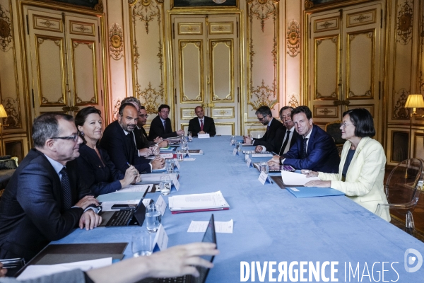Edouard Philippe reçoit les partenaires sociaux, réforme des retraites.