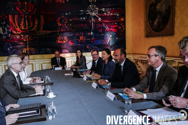Edouard Philippe reçoit les partenaires sociaux, réforme des retraites.