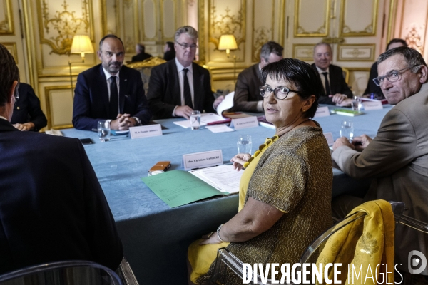 Edouard Philippe reçoit les partenaires sociaux, réforme des retraites.