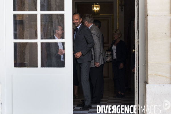 Edouard Philippe reçoit les partenaires sociaux, réforme des retraites.