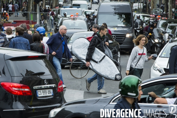 Le chaos des embouteillages dans Paris.