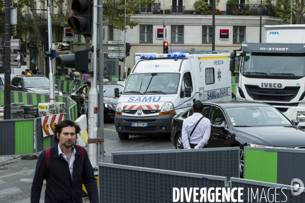 Le chaos des embouteillages dans Paris.