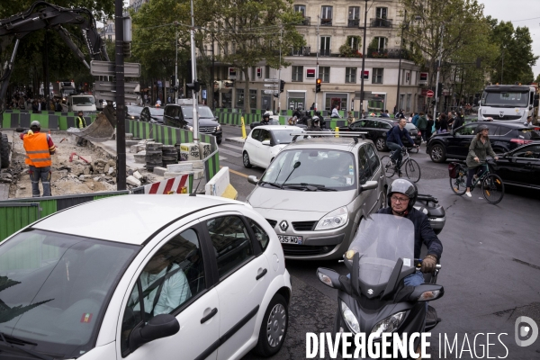 Le chaos des embouteillages dans Paris.