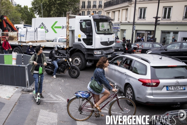 Le chaos des embouteillages dans Paris.