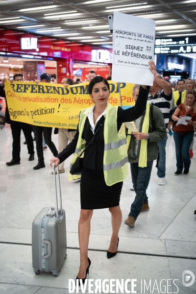 Manifestation des Gilets Jaunes à Orly contre la privatisation de ADP