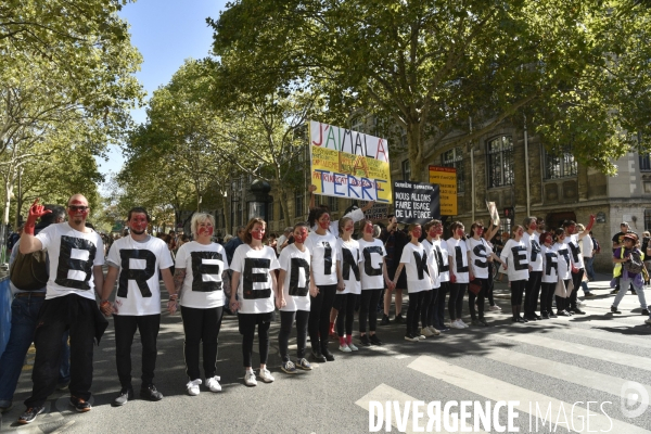 Greve mondiale pour le climat, étudiants et scolaires. Climate justice. Global strike for the climate with youth