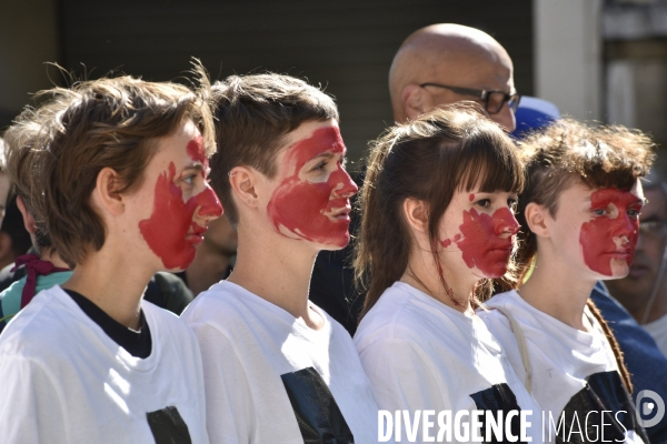 Greve mondiale pour le climat, étudiants et scolaires. Climate justice. Global strike for the climate with youth