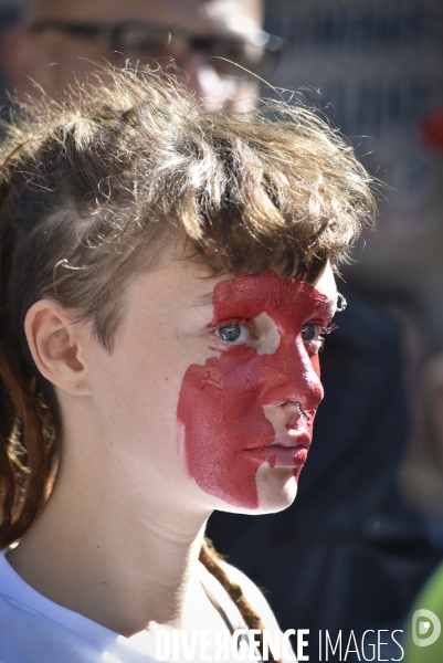 Greve mondiale pour le climat, étudiants et scolaires. Climate justice. Global strike for the climate with youth