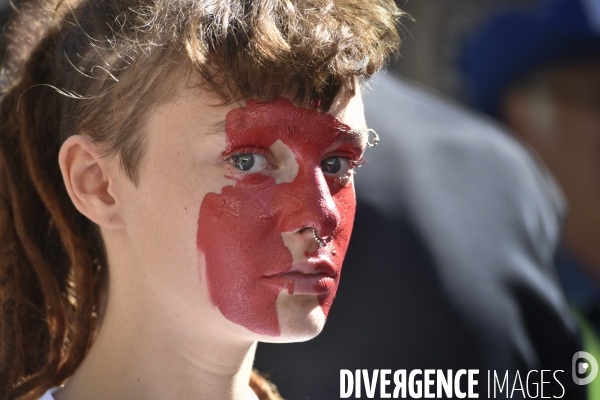 Greve mondiale pour le climat, étudiants et scolaires. Climate justice. Global strike for the climate with youth