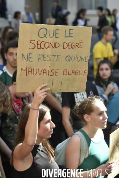 Greve mondiale pour le climat, étudiants et scolaires. Climate justice. Global strike for the climate with youth