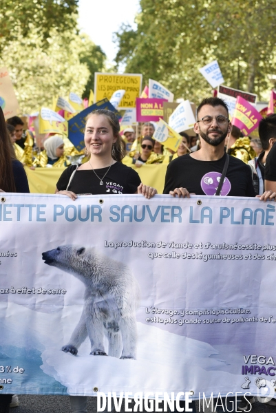 Greve mondiale pour le climat, étudiants et scolaires. Climate justice. Global strike for the climate with youth