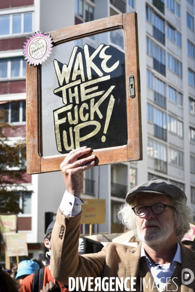 Greve mondiale pour le climat, étudiants et scolaires. Climate justice. Global strike for the climate with youth