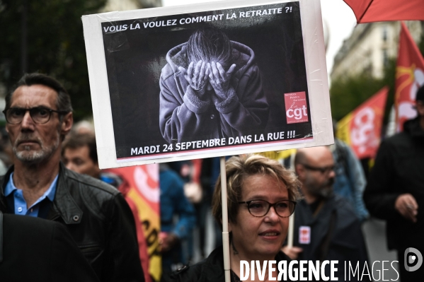 Retraites. Manifestation CGT SUD contre le projet de réforme.