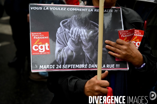 Retraites. Manifestation CGT SUD contre le projet de réforme.