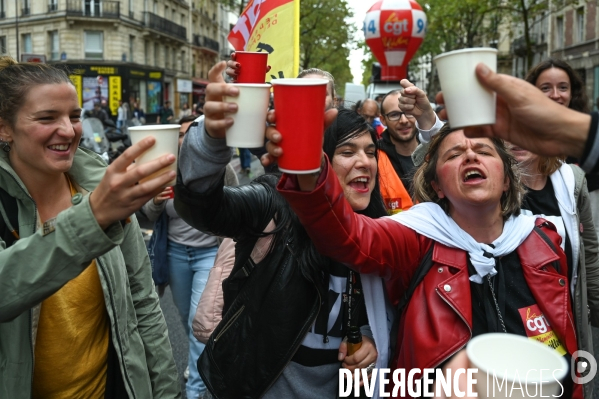 Retraites. Manifestation CGT SUD contre le projet de réforme.