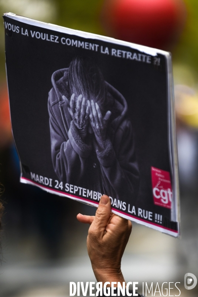 Retraites. Manifestation CGT SUD contre le projet de réforme.