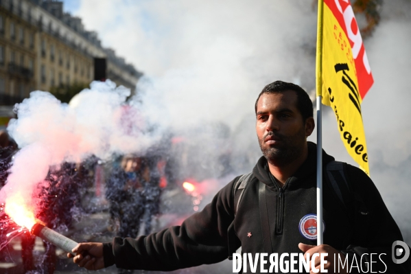 Retraites. Manifestation CGT SUD contre le projet de réforme.