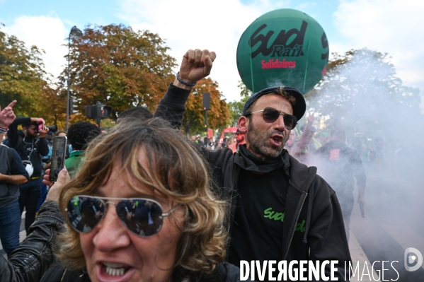 Retraites. Manifestation CGT SUD contre le projet de réforme.