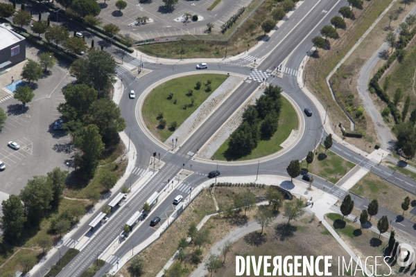 Vue aérienne de Nîmes