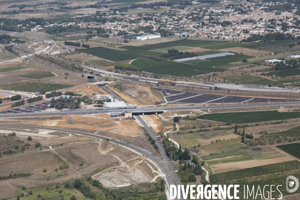 Vue aérienne de Nîmes