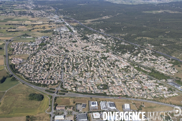 Vue aérienne de Nîmes