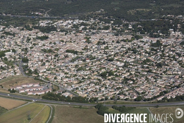 Vue aérienne de Nîmes